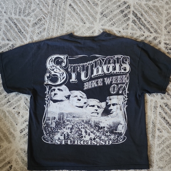 Sturgis Bikeweek 2007 Grunge Graphic Tee - Faded Black - Picture 4 of 6
